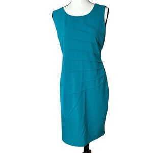 Calvin Klein Teal Blue Green Sleeveless Sheath Dress, 8